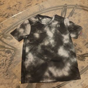 Russell Athletic Black and Gray Kids Short Sleeve Tee